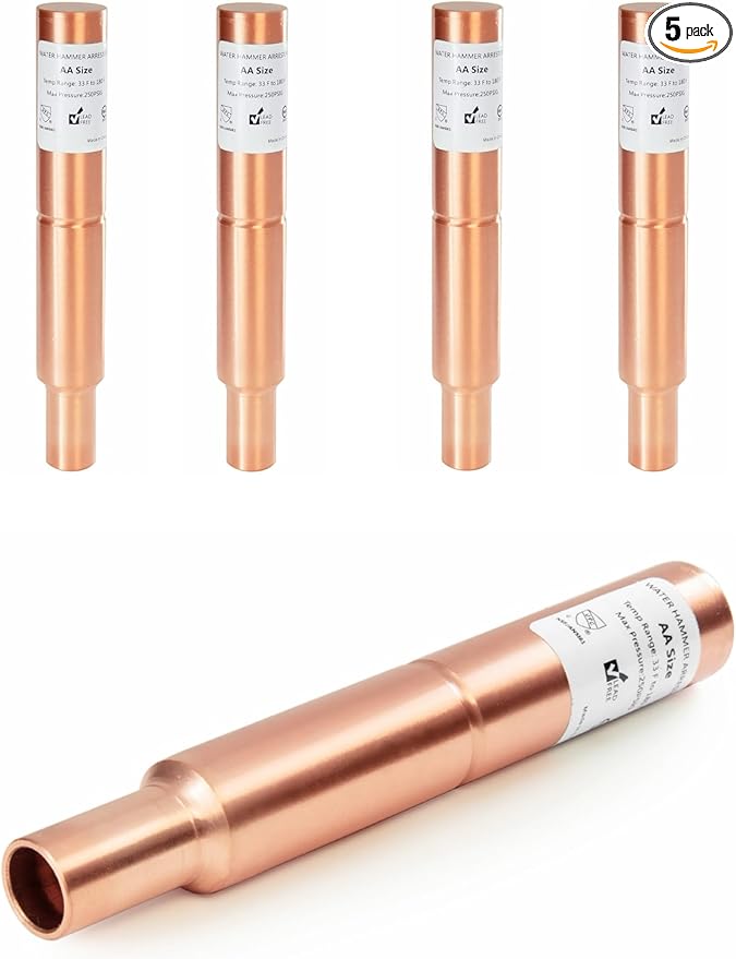 5-Pack EFIELD MH-260 1/2-Inch Straight Male Sweat Copper Water Hammer Arrestor For Potable Water, Plumbing Application,(HAMMER023-5PCS)