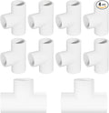 1-1/4" Tee 3-Way Pipe Fittings, 4 Pcs Heavy Duty Right Angle Connector (Socket x Socket), Schedule 40 Coupling Adapter