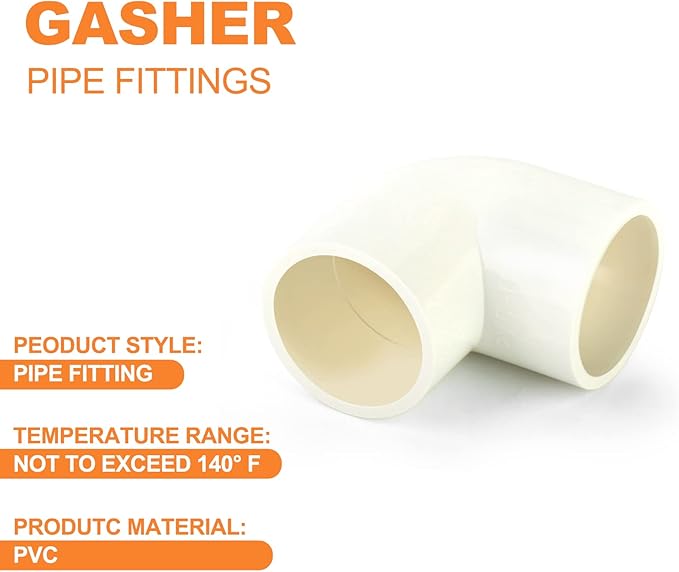 GASHER 25PCS PVC Pipe Fitting 1/2" PVC 90 Degree Elbow, Furniture Grade Pipe Socket Fittings, For Home or Industrial