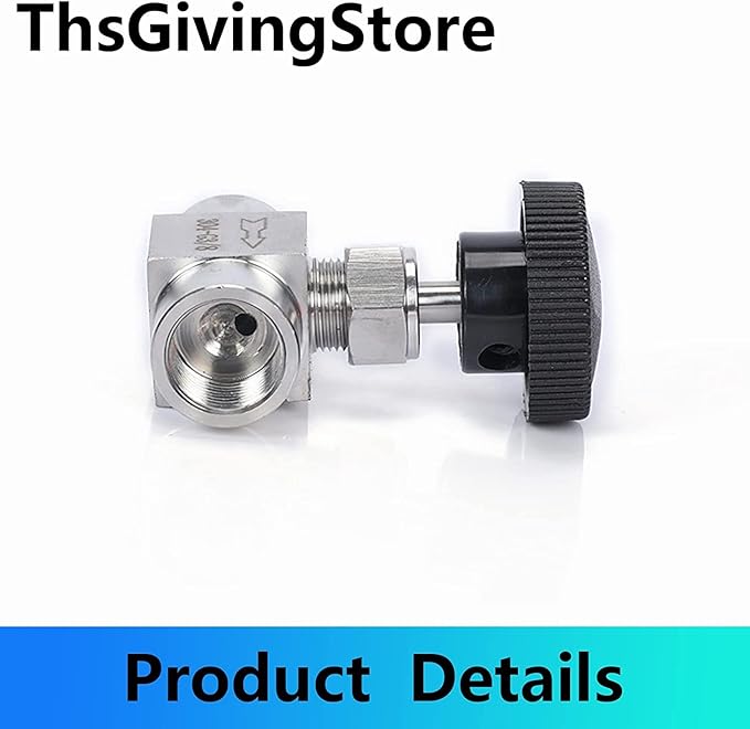 1/8 1/4 3/8 1/2 Inch NPT Valves 304 Stainless Steel NPT Female Needle for Valve Flow Control Water Gas Oil (NPT 3/8)