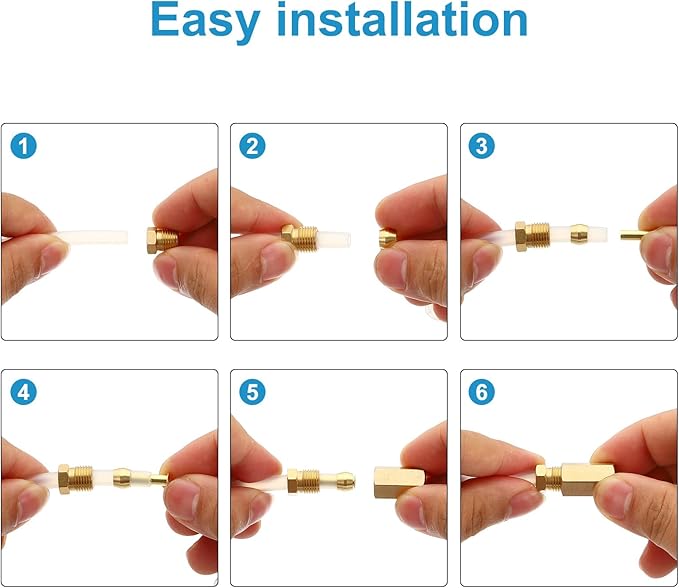PATIKIL Brass Compression Sleeves Ferrules for 3/8 Inch OD Hose Tube, 20 Pack Brass Ferrule Brass Compression Insert Fitting Assortment Kit for Air Water Gas Pipe