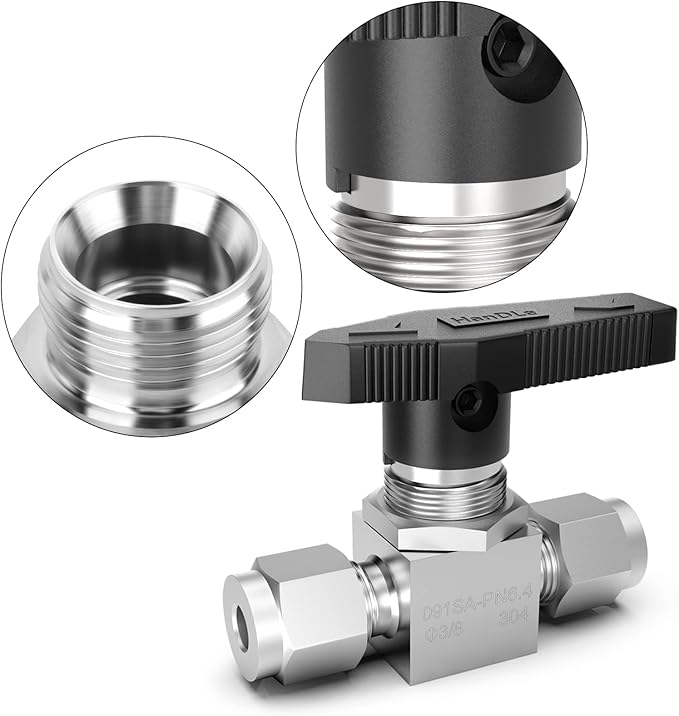 TAISHER 1PCS 304 Stainless Steel Compression Valve, 3/8" Tube OD x 3/8" Tube OD Straight Adapter