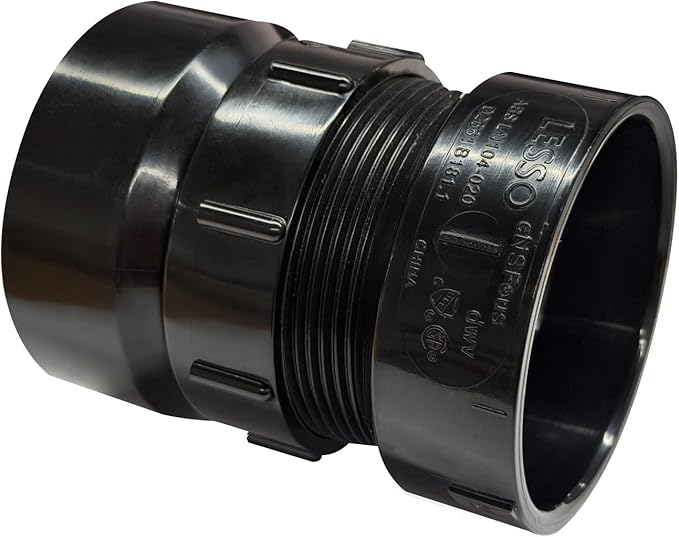 Lesso 2''ABS Union 2-Inch X 2-Inch Hub Union,Black 2 Inch