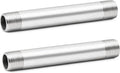 ChillWaves 304 Stainless Steel Pipe Fitting, Nipple Cast Pipe 3/8" NPT Male x 3/8" NPT Male Thread 8" Length(200MM)(2-PACK)