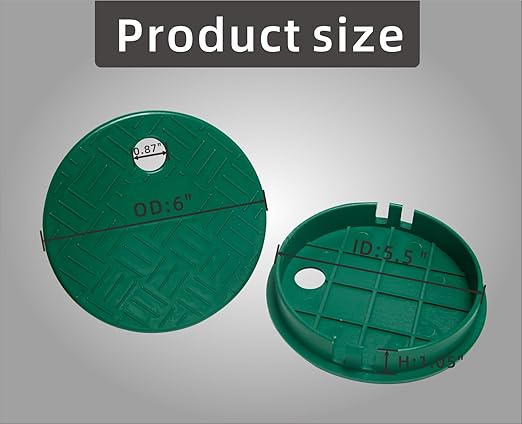 4 PCS Valve Box Cover Lid ID 5.5" OD 6" for Sprinkler Irrigation System, Only Compatation with ID 5.5" Sprinkler System Covers Outdoors (5.5 inch)