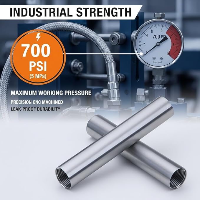 CONSTELLAR 304 Stainless Steel Pipe Fitting - 3/4" NPT Female x 3/4" NPT Female Threaded Thickened Pipe Wall, 100mm (4 inch) Length Heavy Nipple Seamless Pipe (1 Pcs)