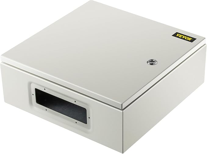 VEVOR NEMA Steel Enclosure, 16 x 16 x 6'' NEMA 4X Steel Electrical Box, IP66 Waterproof & Dustproof, Outdoor/Indoor Electrical Junction Box, with Mounting Plate