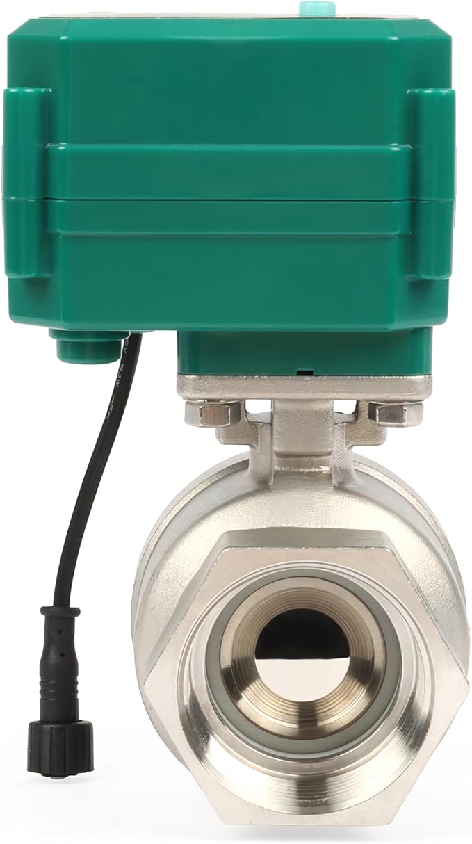 U.S. Solid 1-1/2" Smart Motorized Ball Valve - Stainless Steel Remote App Mobile-control Electrical Ball Valve with Manual Switch, Plug Connection