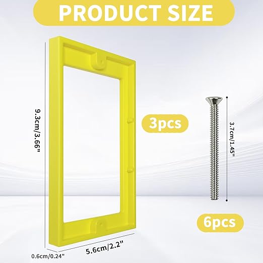 3 PCS 1/4" Single Gang Outlet Box Extenders with 6 Screws - Electrical Outlet Extender Receptacle Box Extenders for Electrical Outlet Switches, Yellow