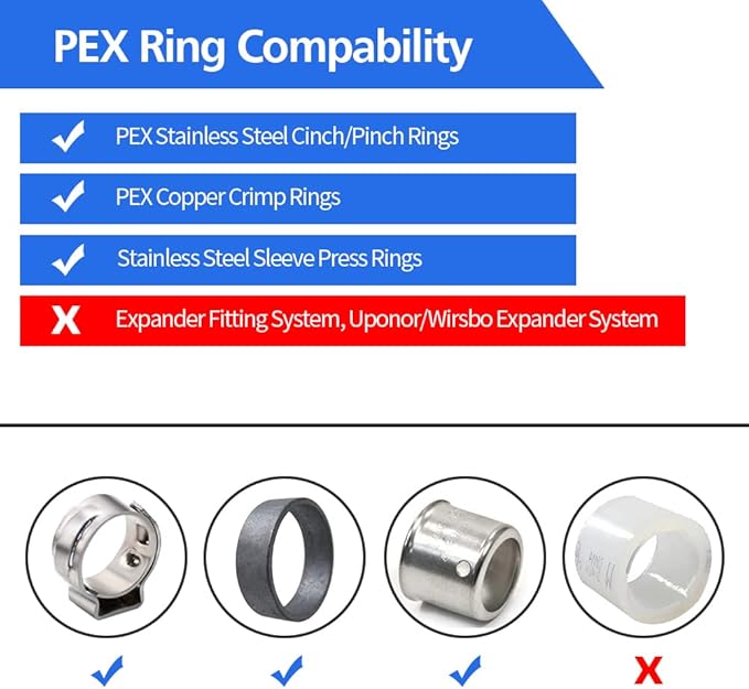 90pcs 1/2" PEX Fittings, Elbow TEE Straight Couplings Set, PEX Brass Crimp Fitting Combo with Tees, Elbows, Straights