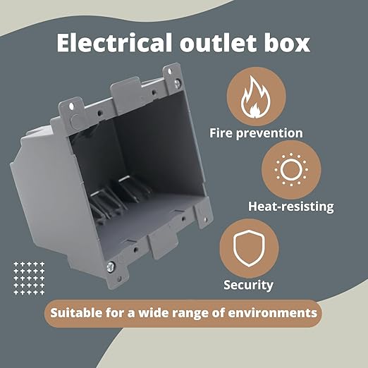 2 Gang Electrical Box,Electrical Outlet Boxes Plastic 26 Cubic inch,Plastic Junction Box for Switches(6 Pack),Double Gang Electrical Box,ETL Tested for Home Improvement
