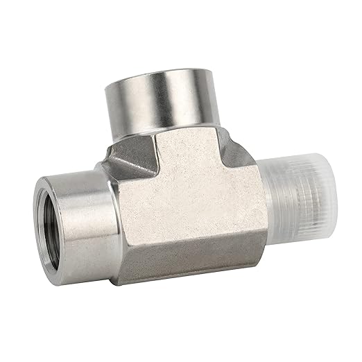 Metalwork 316 Stainless Steel Pipe Fitting, Street Tee, Male Run Tee, 1/2" NPT Male x 1/2" NPT Female x 1/2" NPT Female, 2pcs