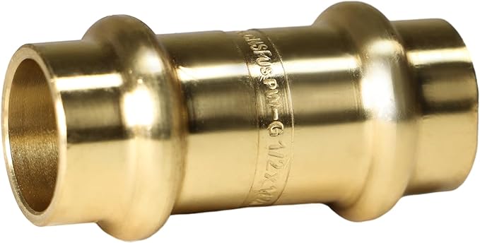 XFITTING 1/2 inch x 1/2 inch Press Coupling, Brass, 25 Pieces