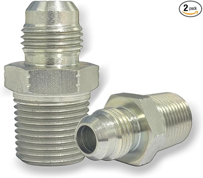 3/8" JIC Male x 3/8" NPT Male Hydraulic fitting, Carbon Steel SAE 37°Flare Pipe Adapter Tube Fitting Straight Union Connector