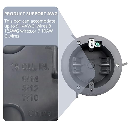 18 Cu.in.,4.25” Dia Round PVC Old Work Electrical Switch and Round Outlet Box,Ground Remodel Electrical Box with ETL Listed,for Home Improvement(3 Pack).