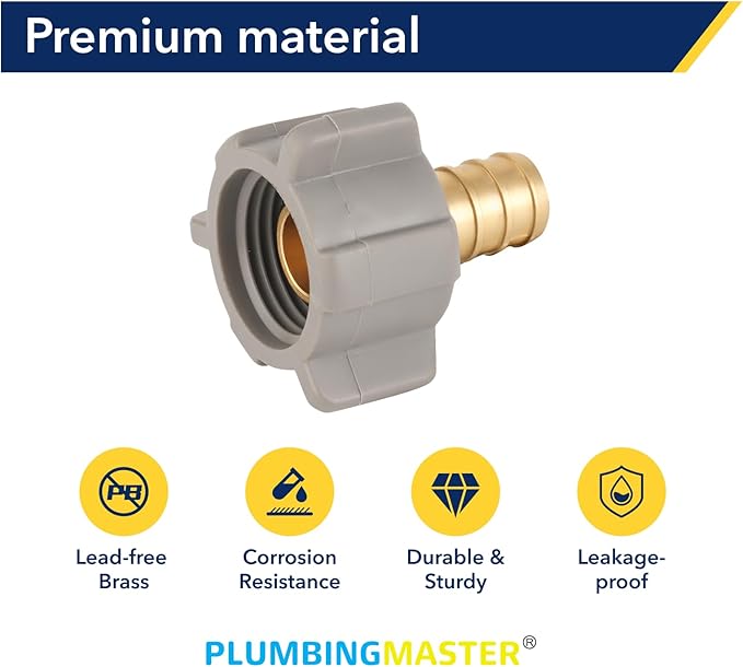 (Pack of 25) PLUMBINGMASTER Pipe Fitting - 1/2" Pex 1/2" Female NPT Swivel Adapter Barb Crimp Fitting, Anti-Corrosion,No Lead, 5 Year Warranty, (PEX1807202-25PCS)