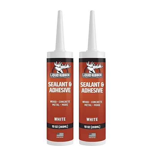Liquid Rubber Caulk - Hybrid Silicone Adhesive and Protective Sealant, White, 2 Pack