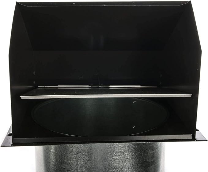 RDP Hooded Wall Vent with Screen and Damper (8 Inch, Black)