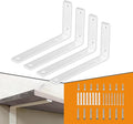 CLT White Shelf Bracket, 6” X 4” Quarter Inch (1/4") Thick- Max Load: 330 lb Rustic Industrial Modern Farmhouse Heavy Duty Cold Rolled Steel Bracket for Table Bench, Space Saving DIY, Pack of 4