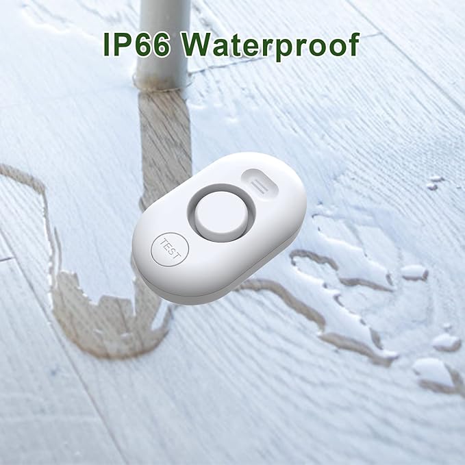 METAK Water Leak Detector Sensor Alarm: Home Water Flooding Monitor Smart Sink Overflow Monitoring Adjustable Wet Moisture Alert Pipe Leakage Drip Detection Warning for Basement Floor (2 Sensor)
