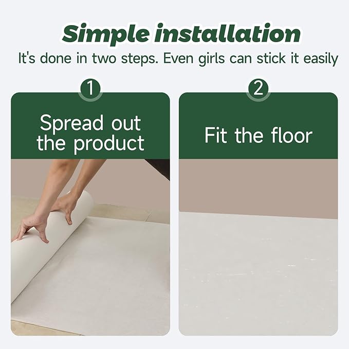 39 in x 100 ft Temporary Floor Protection Reusable Self-Adhesive Floor Covering, Suitable for Decoration, Painting, Hardwood Floor Protection Film (325 Square Feet White)