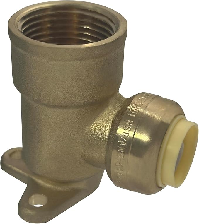XFITTING Push Fit 1/2 Inch x 3/4 Inch Female NPT Elbow with Drop Ear, 2 Pieces