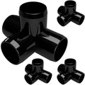 FORMUFIT 1” 4-Way Tee Furniture Grade PVC Fitting in Black, Made in USA, UV-Resistant, Impact-Proof, 1.315” Actual Socket Diameter (Pack of 4) - F0014WT-BK-4
