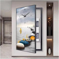 Fuse Box Cover Cabinet, Breaker Box Cover, Decorative Painting of Electricity Meter with Clock, Wall Mounted Hide Electrical Panel Cover Decorative,G,50x100cm