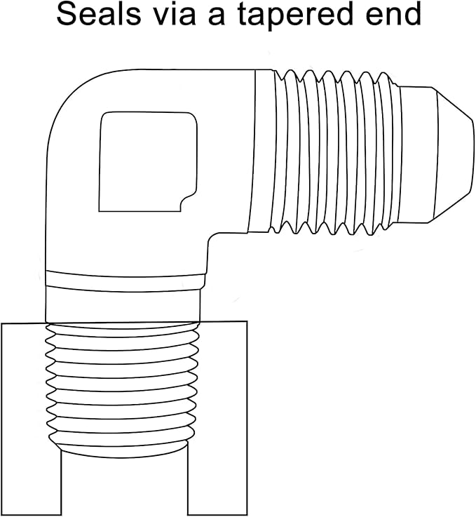 EVIL ENERGY 4AN to 3/8" NPT Male 90 Degree Fitting Adapter Aluminum