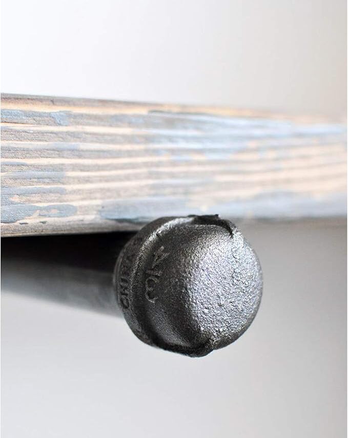 10 Pack Gray Malleable Iron Cast Pipe Caps, 3/4" for Steam-Punk Vintage Shelf Bracket DIY Plumbing Pipe Decor Furniture