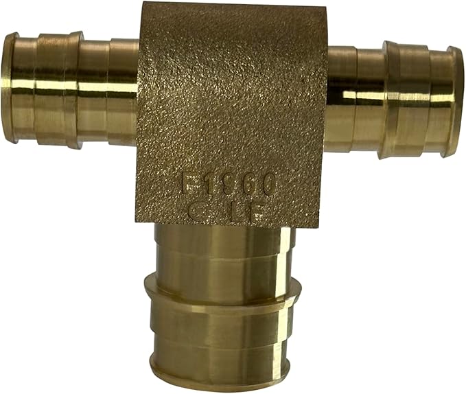 XFITTING Pex A 1/2 Inch x 1/2 Inch x 3/4 Inch Pex A Tee, 201-1-6=5XX, 5 Pieces