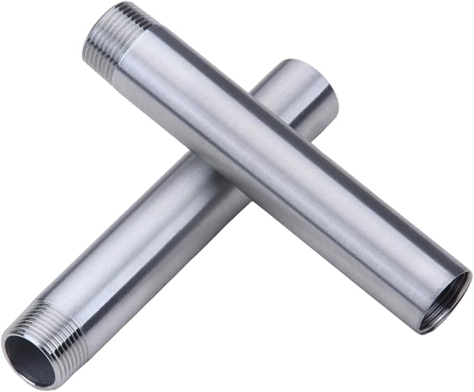 CONSTELLAR 304 Stainless Steel Pipe Fitting - 1/2" NPT Male x 1/2" NPT Female Threaded Thickened Pipe Wall, 100mm (4 inch) Length Heavy Nipple Seamless Pipe (1 Pcs)
