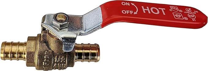 XFITTING 100 pieces 1/2" Pex Ball Valve Hot & Cold, 24-2-1&2=100X (100 Packs)
