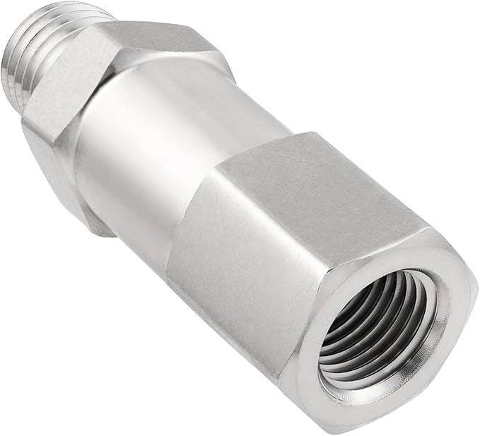 Yoebor 304 Stainless Steel Detachable Check Valve One Way Non-Return Valve for Water Oil Gas 1/8" Female NPT (Inlet) x 1/8" Male NPT, 1pc