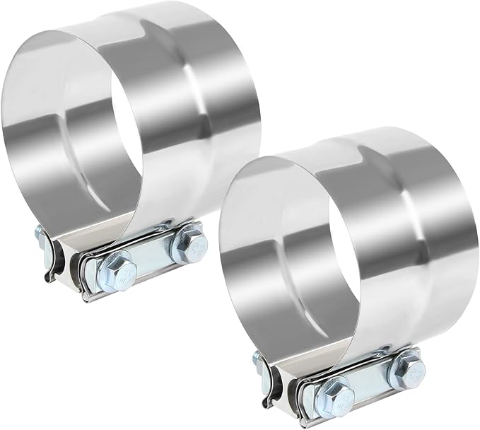 5 Inch Exhaust Clamp,5 In Lap Joint Exhaust Band Clamp Stainless Sleeve Coupler For Mufflers,Exhaust Pipe(2 PCS)