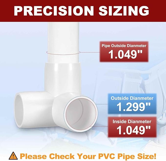30Pcs 3/4" Elbow PVC Fitting, SCH40 3-Way Tee Furniture Grade PVC Pipe Fitting, DIY Corner Elbow Connector for Building Furniture, Greenhouse Frame Connection, Socket x Socket