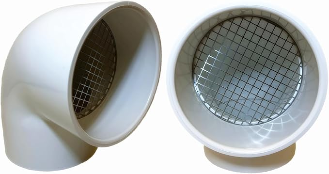 PVC Vent Cap 1 pcs 90-Degree for 3" Schedule 40,PVC Termination Cap,Vent Cover Screen,Round Furnace PVC Pipe Stainless Steel Roof Vent Cap,Installation not Required That PVC Elbow,or Coupling