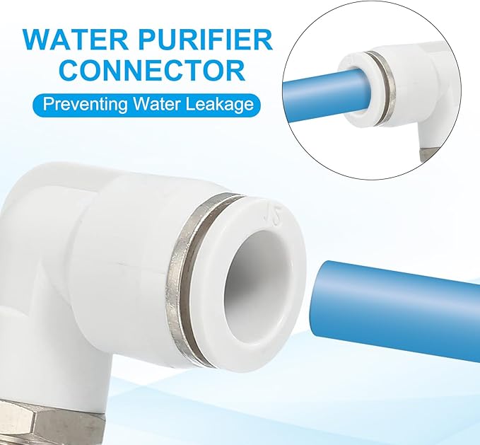 PATIKIL Push to Connect Fitting, 2 Pack Pneumatic Air Elbow Quick Connector 1/4"PT Male Thread x 12mm Tube 90 Degree Connect Tubing Elbow Air Tube Fitting Pneumatic Quick Adapter, White