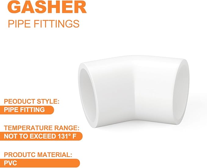 GASHER 15PCS PVC Pipe Fitting 1/2" PVC 45 Degree Elbow, Furniture Grade Pipe Socket Fittings, For Home or Industrial