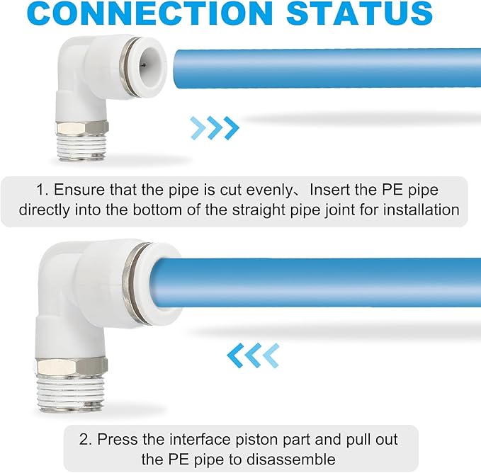 PATIKIL Push to Connect Fitting, 10 Pack Pneumatic Air Elbow Quick Connector 3/8"PT Male Thread x 12mm Tube 90 Degree Connect Tubing Elbow Air Tube Fitting Pneumatic Quick Adapter, White