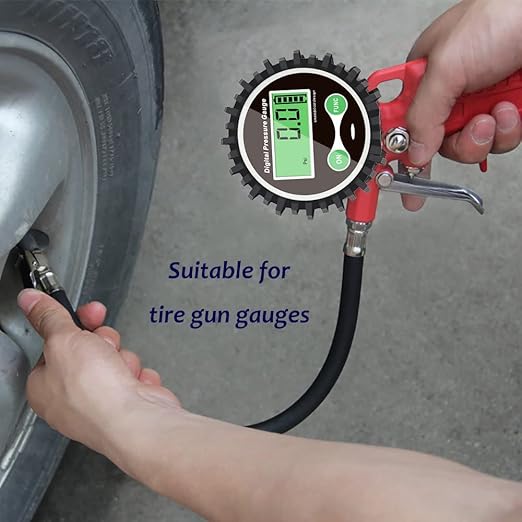 Digital Gas Pressure Gauge with 1/4'' NPT Bottom Connector and Rubber Protector, 0-250psi, Accuracy 1% .F.S.