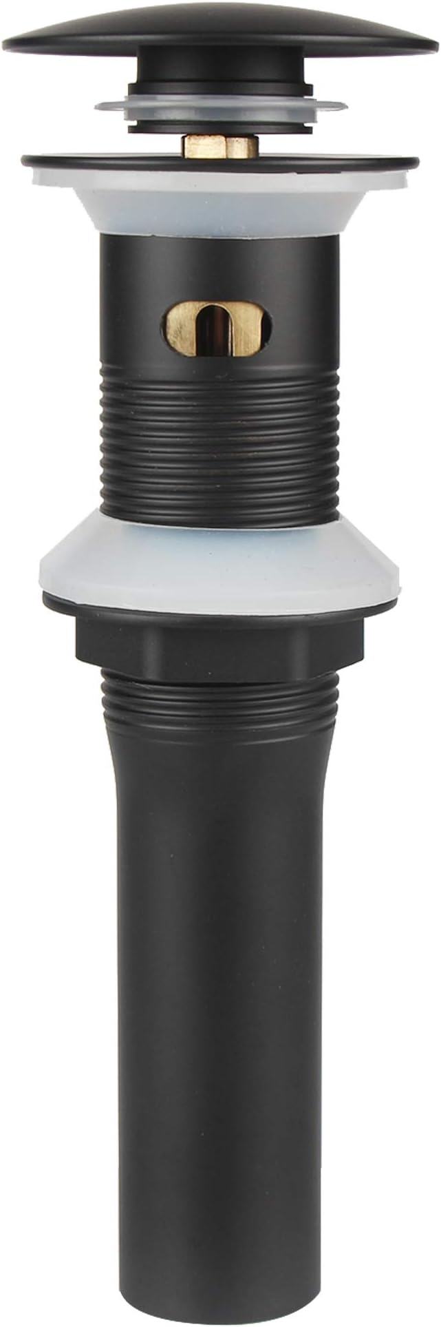 Bathroom Lavatory Vanity Vessel Sink Detachable Basket Drain, Pop Up Drain Stopper with Overflow, Black
