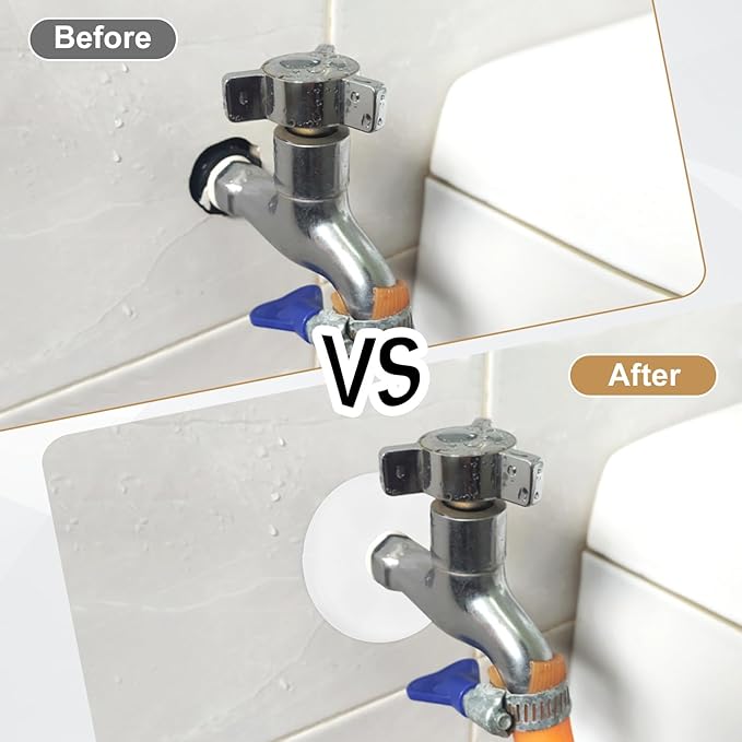 PATIKIL Wall Split Flange 130mm / 5.1" OD, 4 Pcs Round Escutcheon Plate Cover PPR Plumbing Cover Plates with Self-Adhesive Tape for 64mm / 2.5" Dia Water Pipe Faucet, White