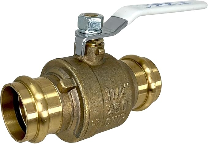 [2-Pack] PROCURU 4-Inch (4") Press Copper Ball Valve, Heavy Duty Brass Body, Full Port, LF Certified Safe (3BP400-2P)