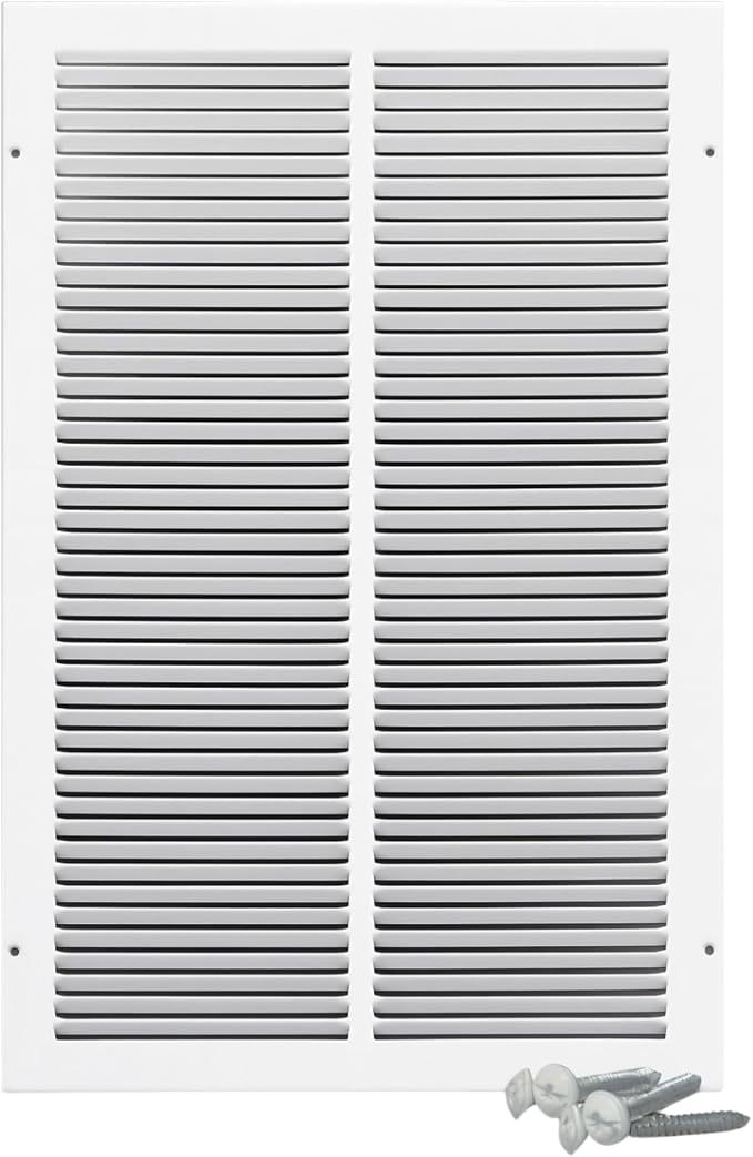 14 x 16 Inch Return Air Vent Cover, Solid Steel HVAC Grille for Wall or Ceiling, White Duct Opening, Durable Return Air Vent Cover, Airflow Ventilation Grille for Home or Office
