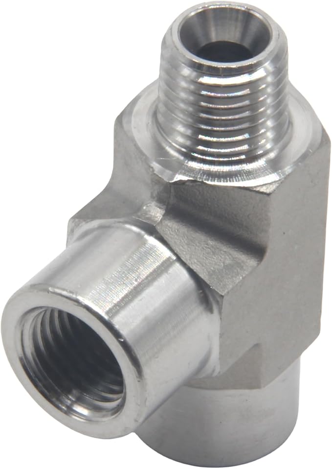HFS(R) 304 Stainless Steel FORGED Pipe Fitting NPT Tee, 1/4" NPT Male x 1/4" NPT Female x 1/4" NPT Female, 3 Ways Branch Tee Connector Pipe Fitting