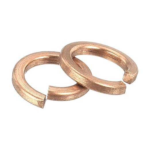 uxcell 80 Pcs Spring Lock Washer, M5 Split Lock Washer Assortment Copper Lock Washers for Screws Bolts Nuts