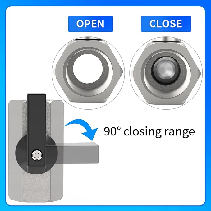 ChillWaves Brass Mini Ball Valve, Shut Off Switch Ball Valve 1/2" NPT Female x 1/2" NPT Female Thread Pipe Fitting(4-PACK)