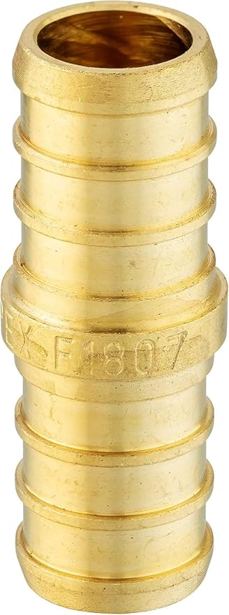 (Pack of 500) EFIELD Pex 3/8" x 3/8" Straight Coupling Brass Crimp Fittings, ASTM F1807,(PEX1807520-500PCS)