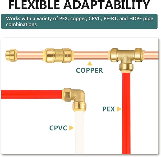 (Pack of 30) Niikappu 3/4 Inch x 3/4 Inch Elbow Brass Fitting, Push to Connect Brass Plumbing Fitting, PEX, Copper, CPVC, PE-RT Pipes
